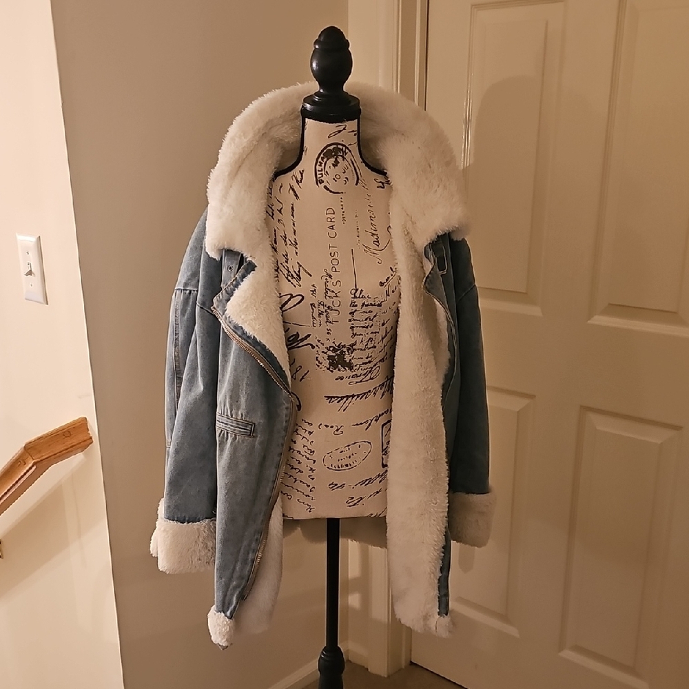 Women's Shearling Lined Denim Jacket